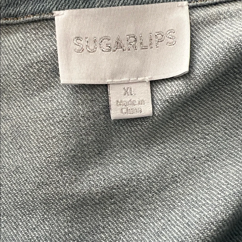 Sugarlips Roslyn Light Blue Cropped Stretch Denim Bolero Jacket Size XL Reg. $79 - Picture 7 of 12